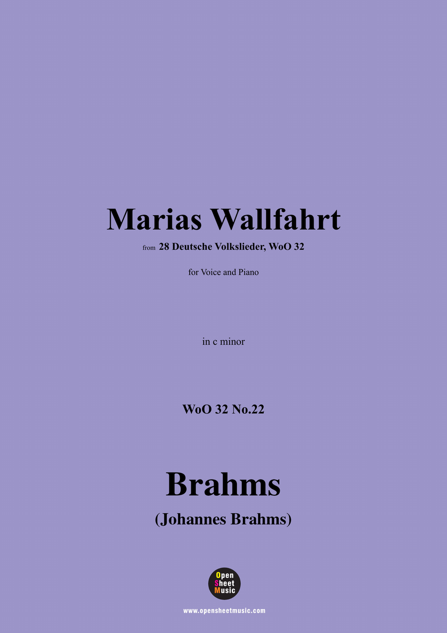 Brahms-Marias Wallfahrt,in c minor Piano, Vocal scores gallery preview page 1
