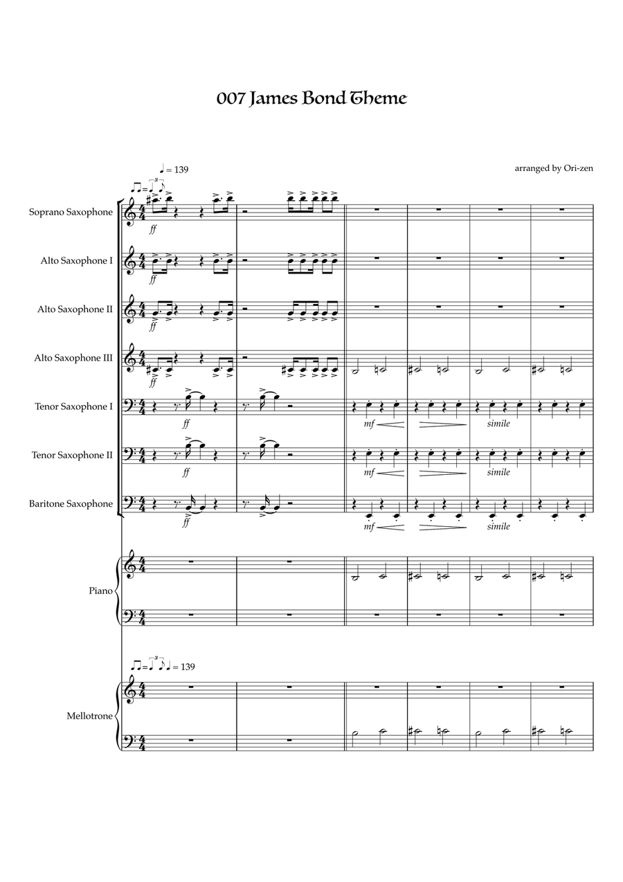 Come In 007, Your Time Is Up Jazz Ensemble scores gallery preview page 1