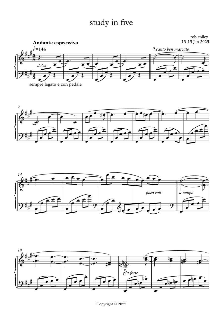 study in five Piano Method scores gallery preview page 1