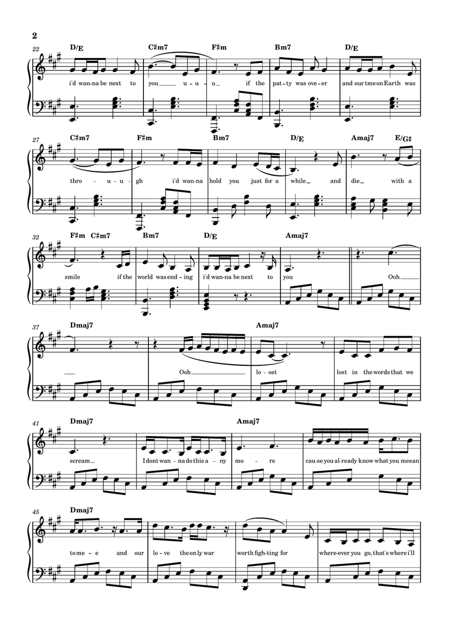 Die With A Smile Die With A Smile Piano Solo scores gallery preview page 2