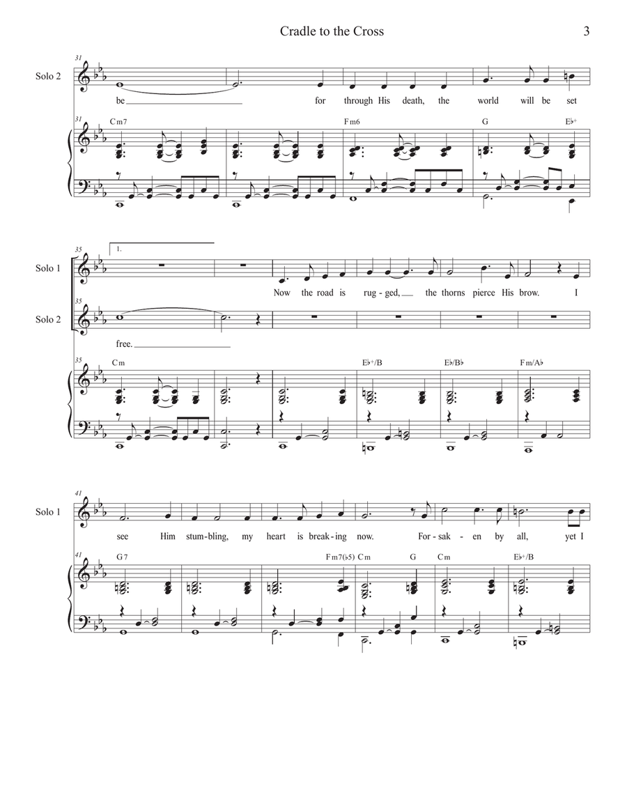 Cradle to the Cross (Vocal Duet) Piano scores gallery preview page 3