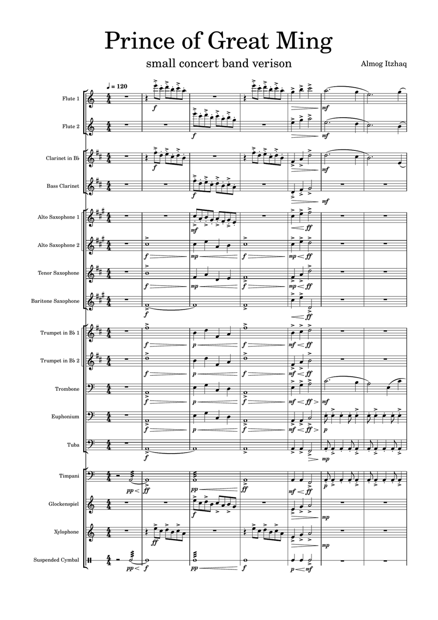 Prince of Great Ming Prince of Great Ming Concert Band scores gallery preview page 1