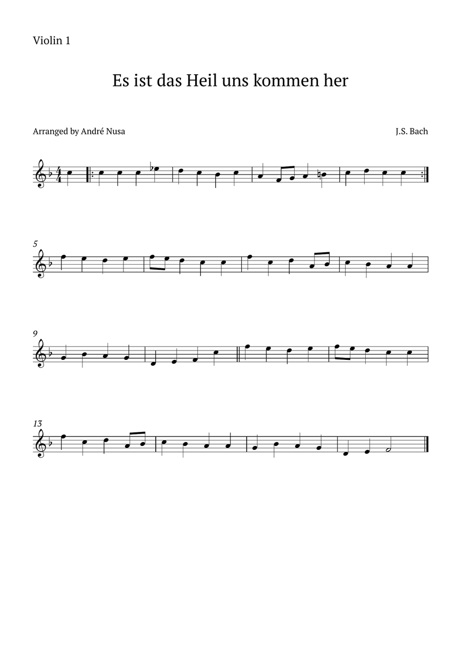 Es ist das Heil uns kommen her String Trio scores gallery preview page 3