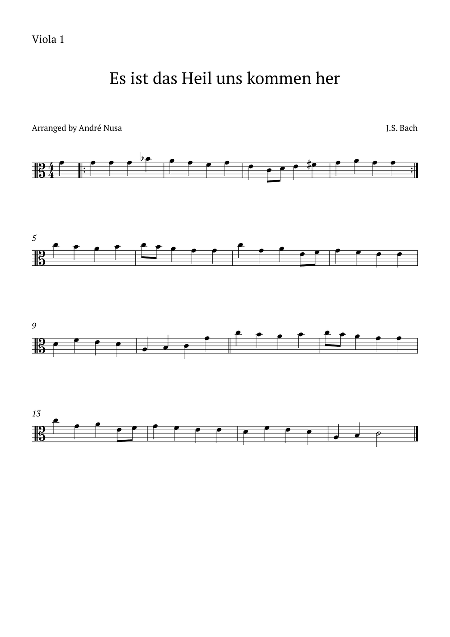 Es ist das Heil uns kommen her String Trio scores gallery preview page 3