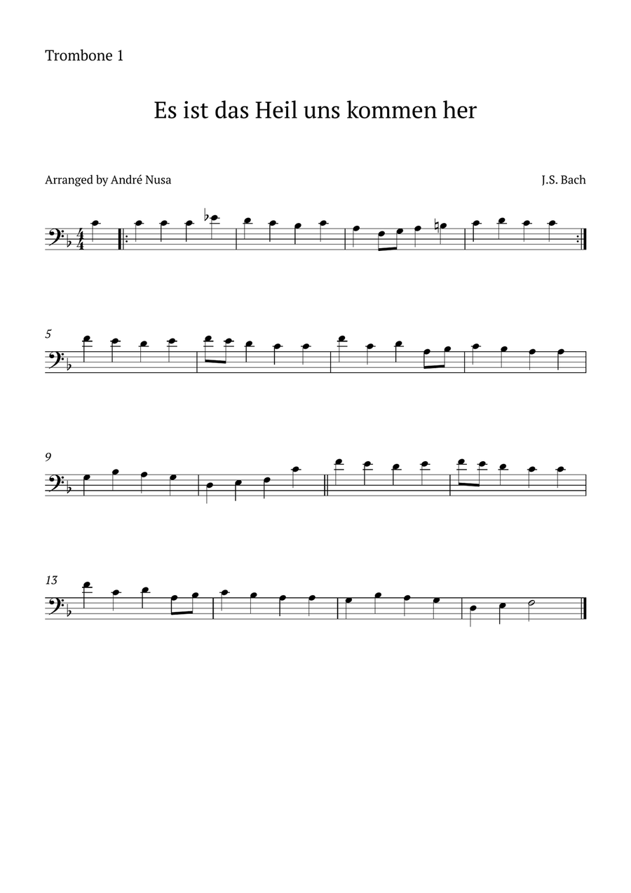 Es ist das Heil uns kommen her Trombone Trio scores gallery preview page 3