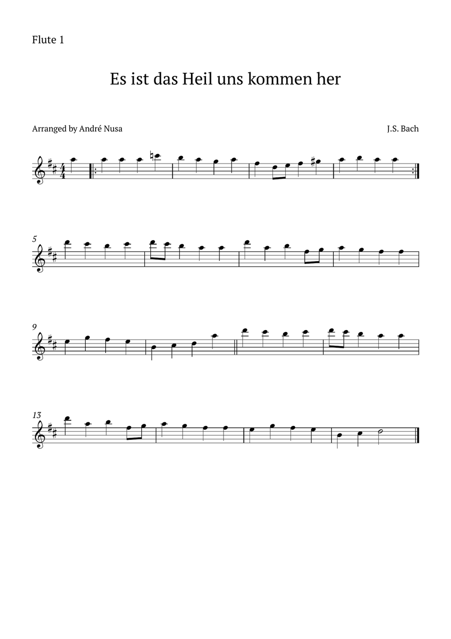 Es ist das Heil uns kommen her Flute Trio scores gallery preview page 3