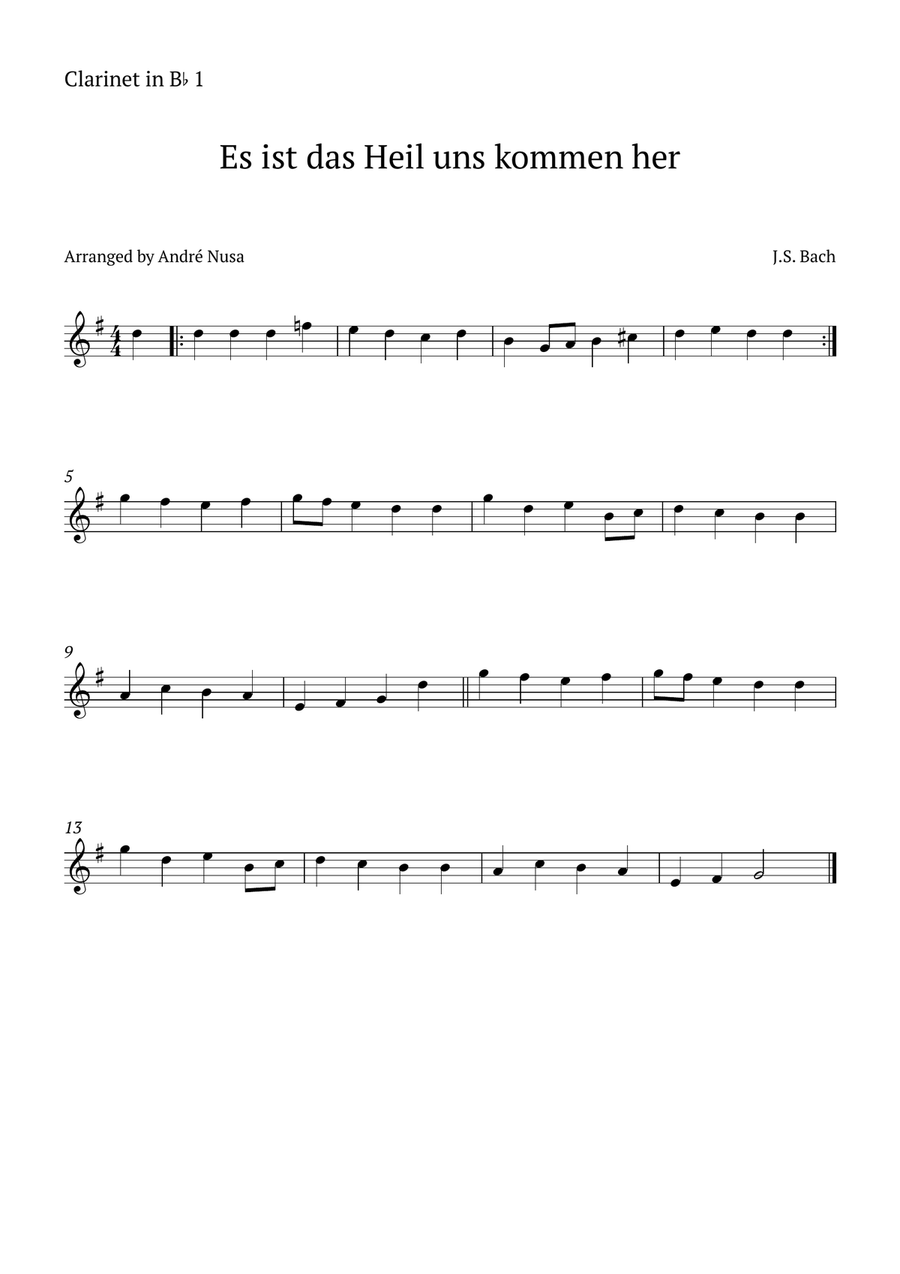 Es ist das Heil uns kommen her Clarinet Trio scores gallery preview page 3