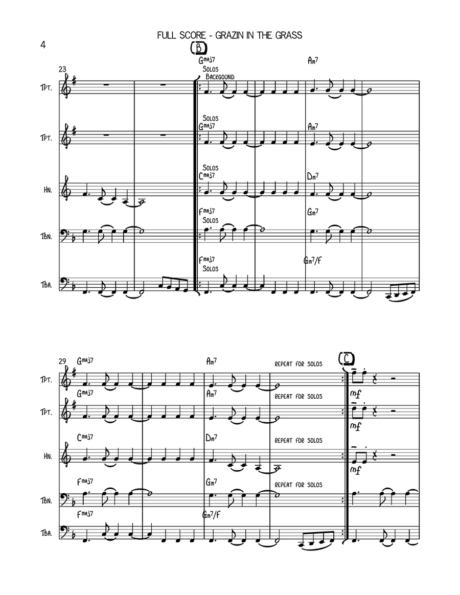 Grazing In The Grass Grazing In The Grass Brass Quintet scores gallery preview page 4