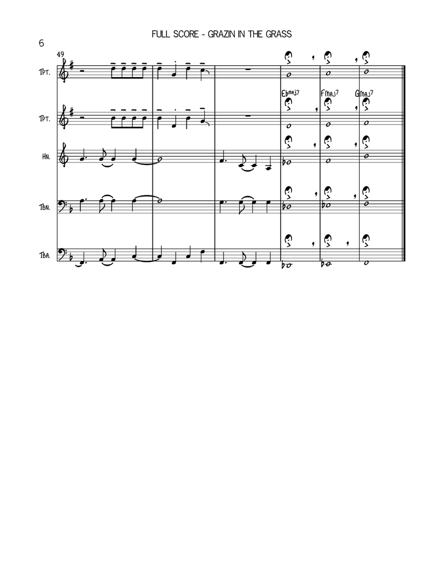 Grazing In The Grass Grazing In The Grass Brass Quintet scores gallery preview page 6