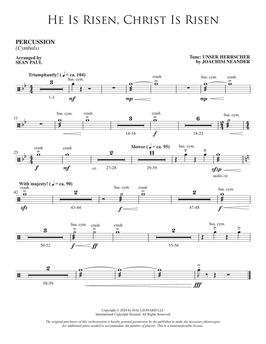 He Is Risen, Christ Is Risen (arr. Sean Paul) - Percussion Choir scores gallery preview page 1