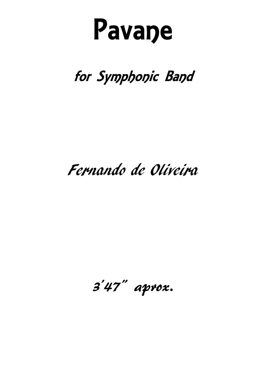 Pavane for Symphonic Band Concert Band scores gallery preview page 1