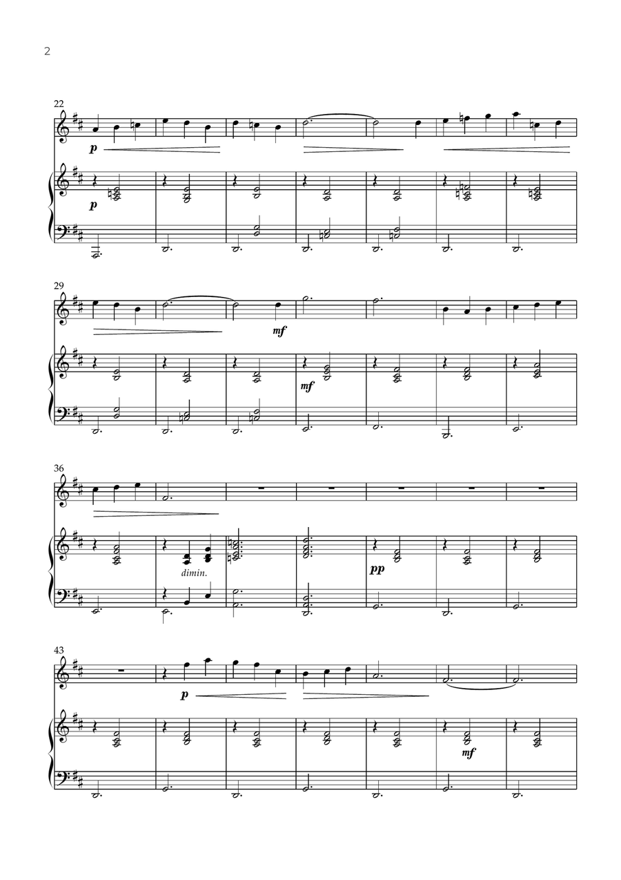 Gymnopédie 1 (Oboe and Piano) - Erik Satie Piano scores gallery preview page 2