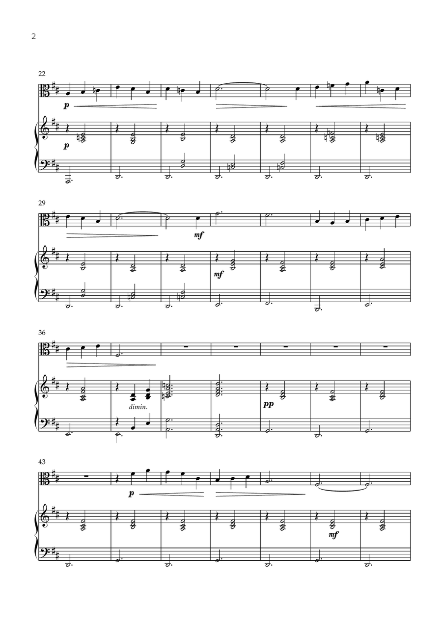 Gymnopédie 1 (Viola and Piano) - Erik Satie Piano scores gallery preview page 2