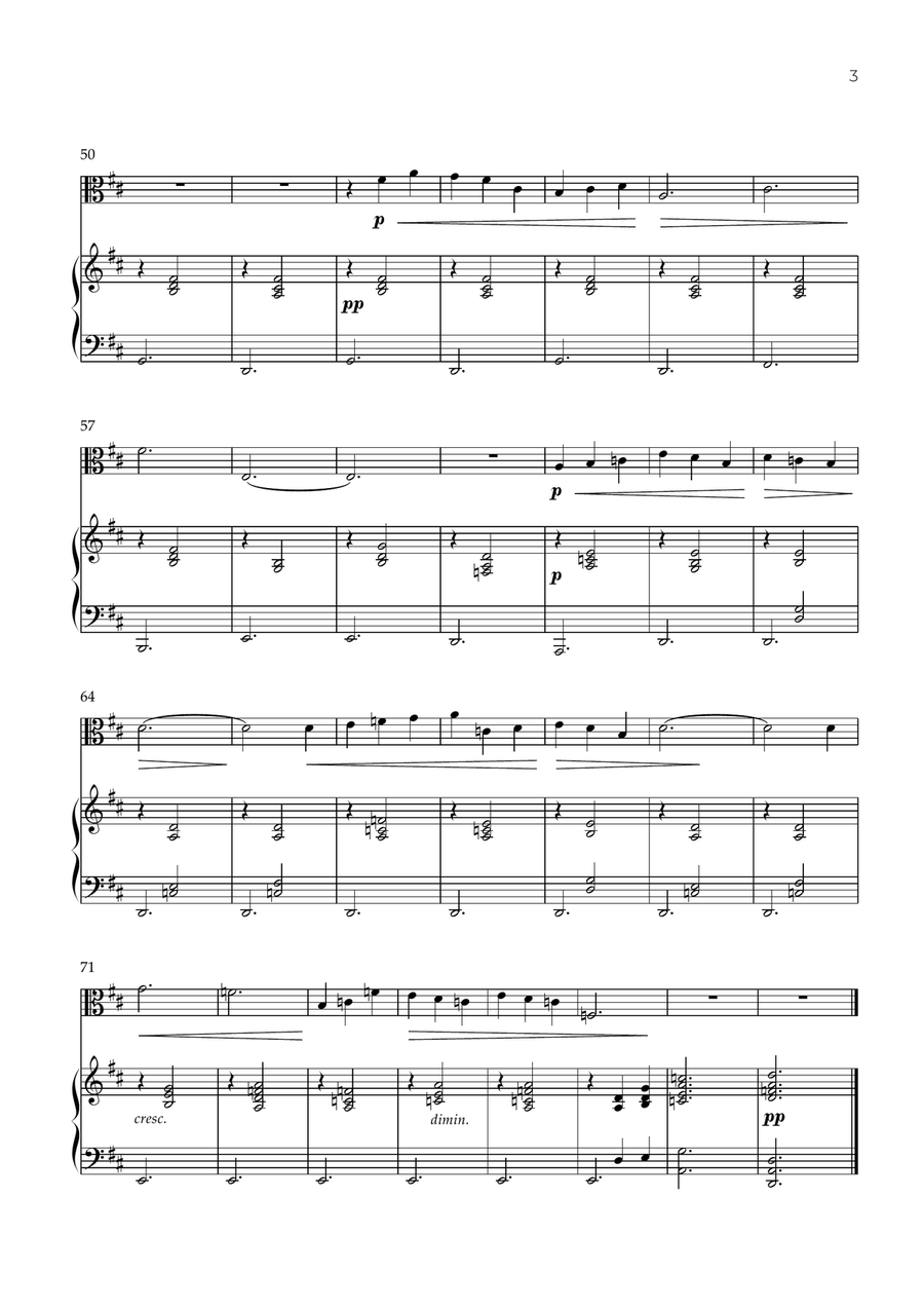 Gymnopédie 1 (Viola and Piano) - Erik Satie Piano scores gallery preview page 3