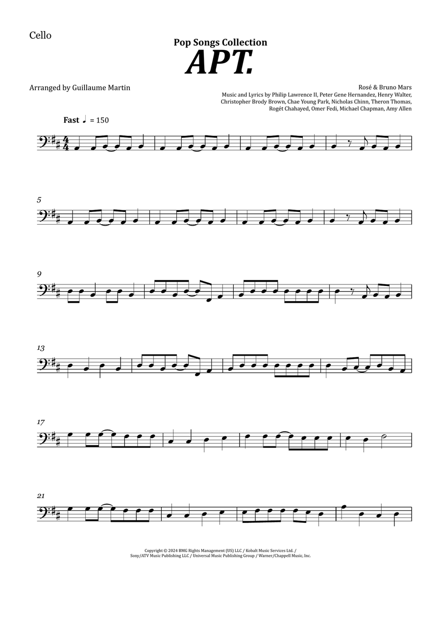 Apt. Cello Solo scores gallery preview page 1