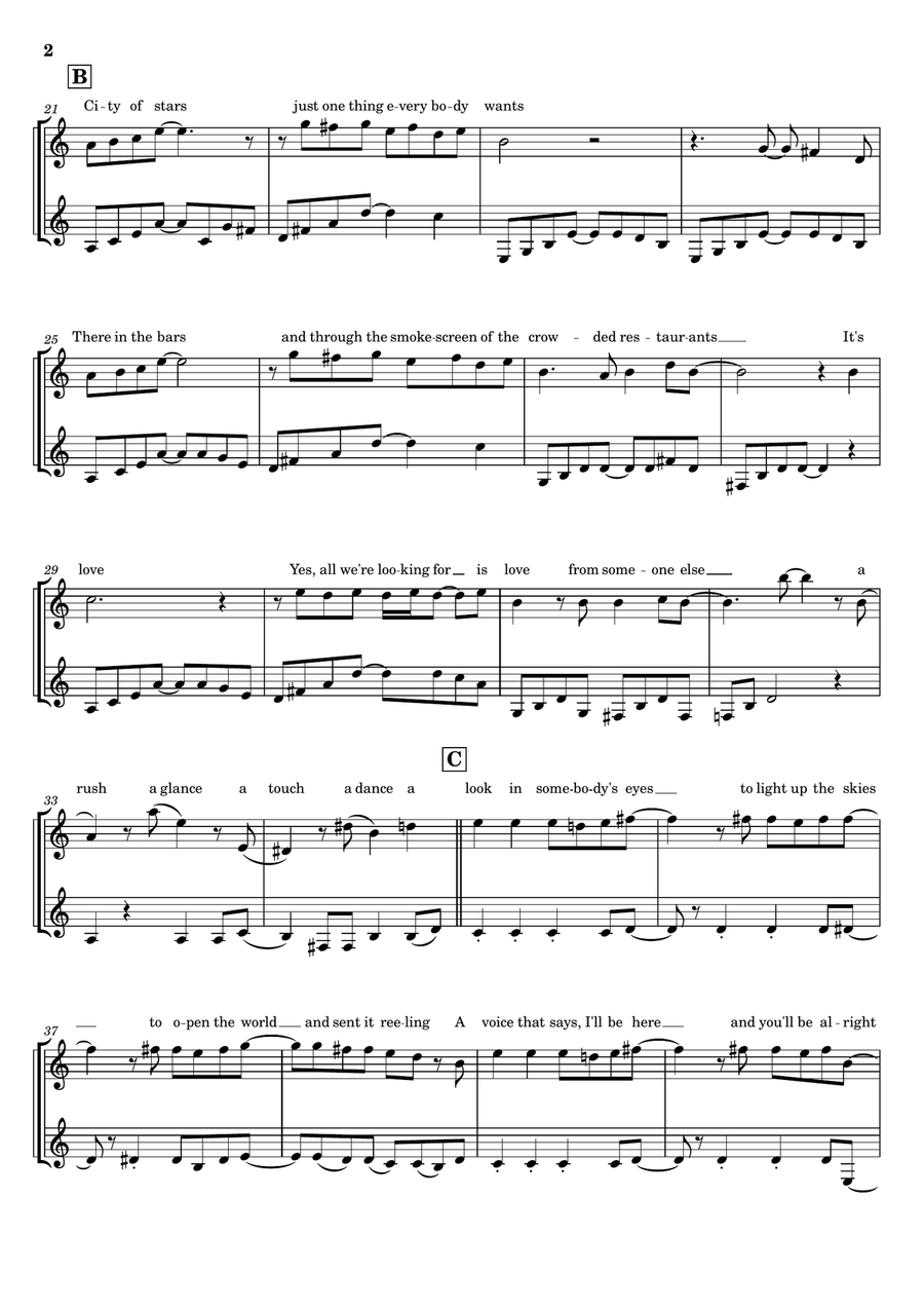 City Of Stars City Of Stars Clarinet Duet scores gallery preview page 2