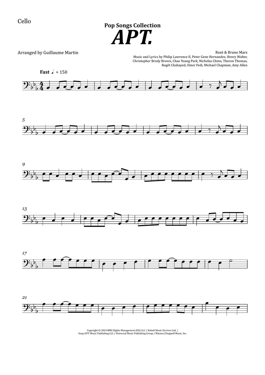 Apt. Cello Solo scores gallery preview page 1