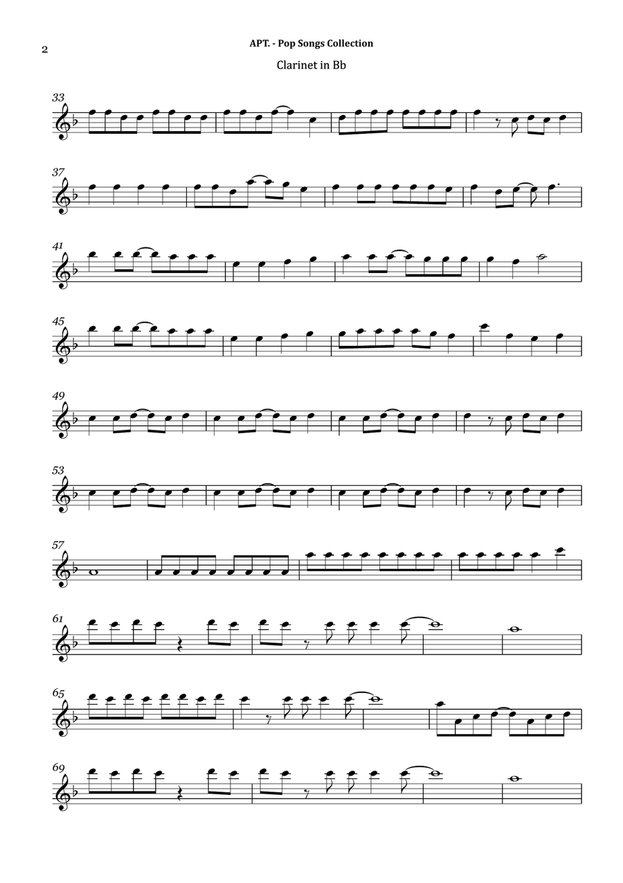 Apt. B-Flat Clarinet scores gallery preview page 2