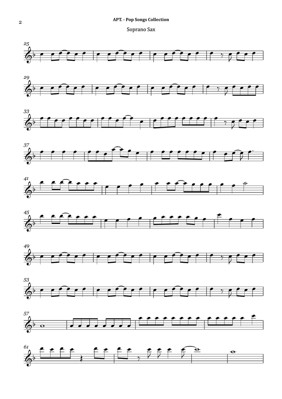 Apt. Soprano Saxophone scores gallery preview page 2