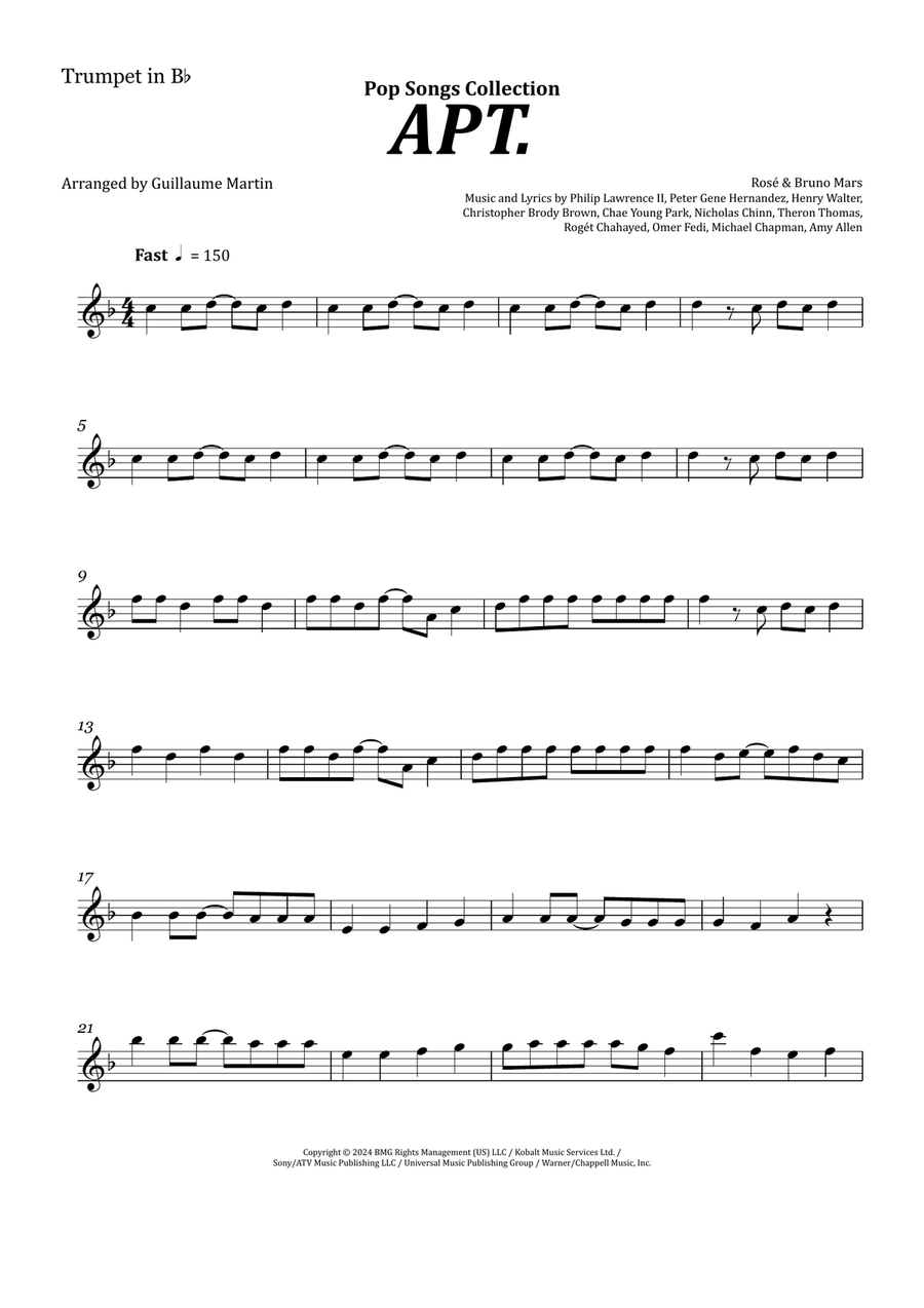 Apt. B-Flat Trumpet scores gallery preview page 1