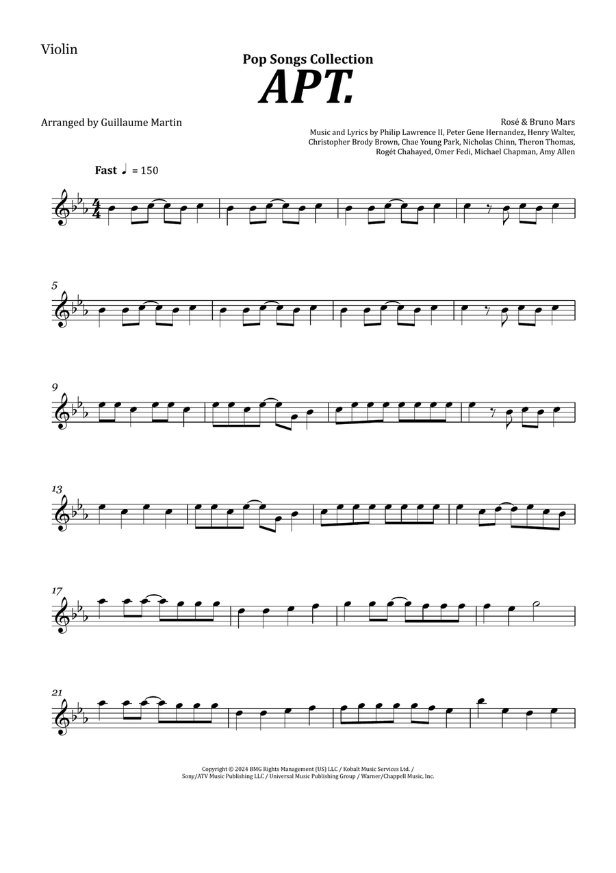 Apt. Violin Solo scores gallery preview page 1