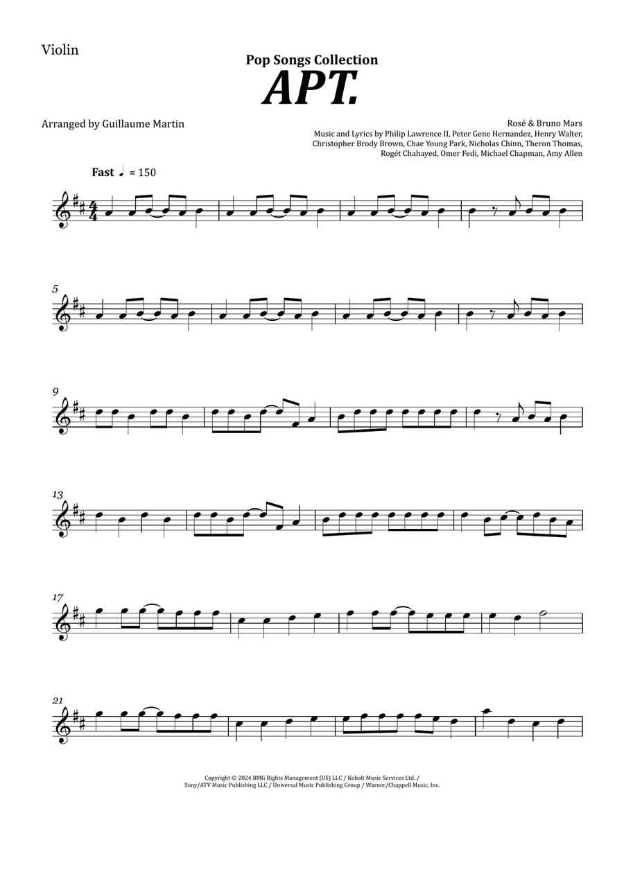 Apt. Violin Solo scores gallery preview page 1
