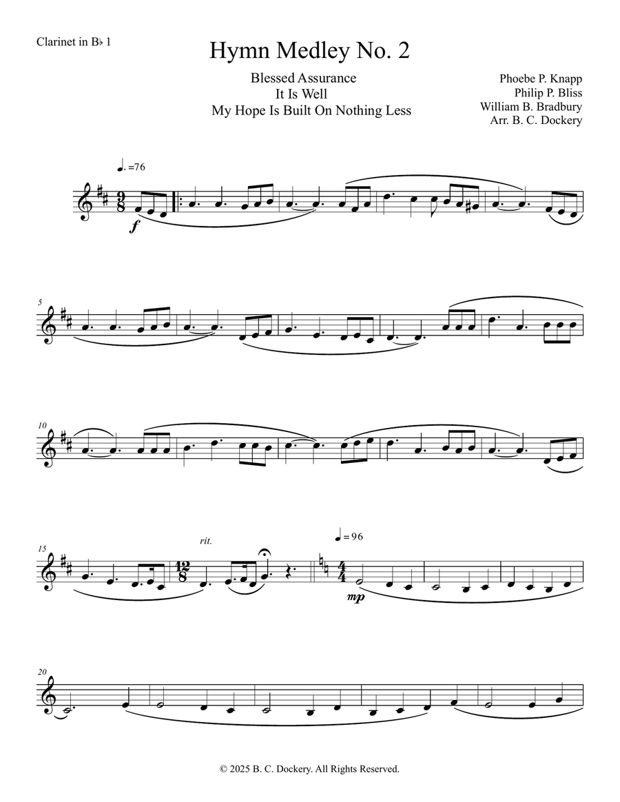 Hymn Medley No. 2 (Clarinet Duet) Clarinet Duet scores gallery preview page 4