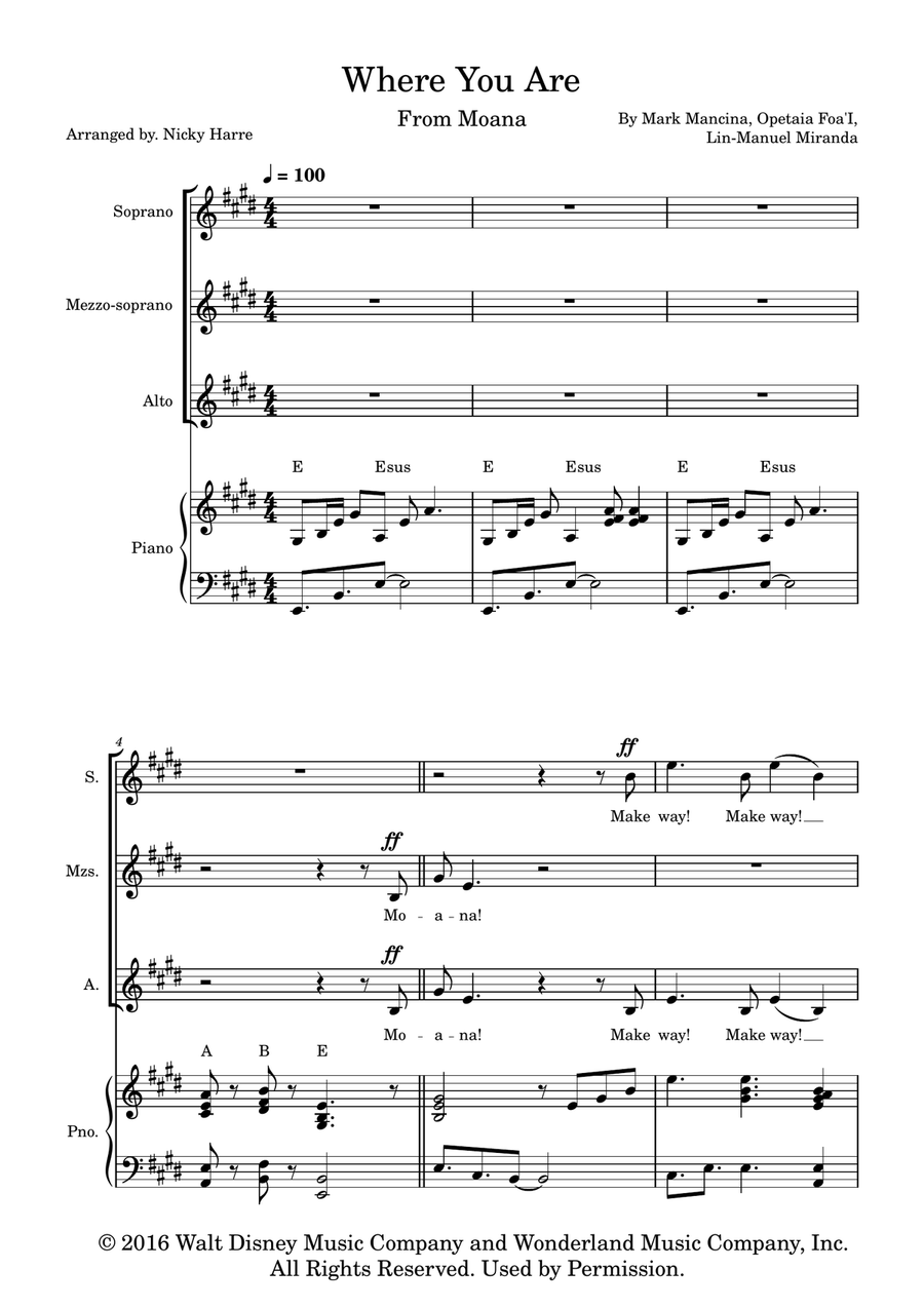 Where You Are Where You Are 3-Part scores gallery preview page 1