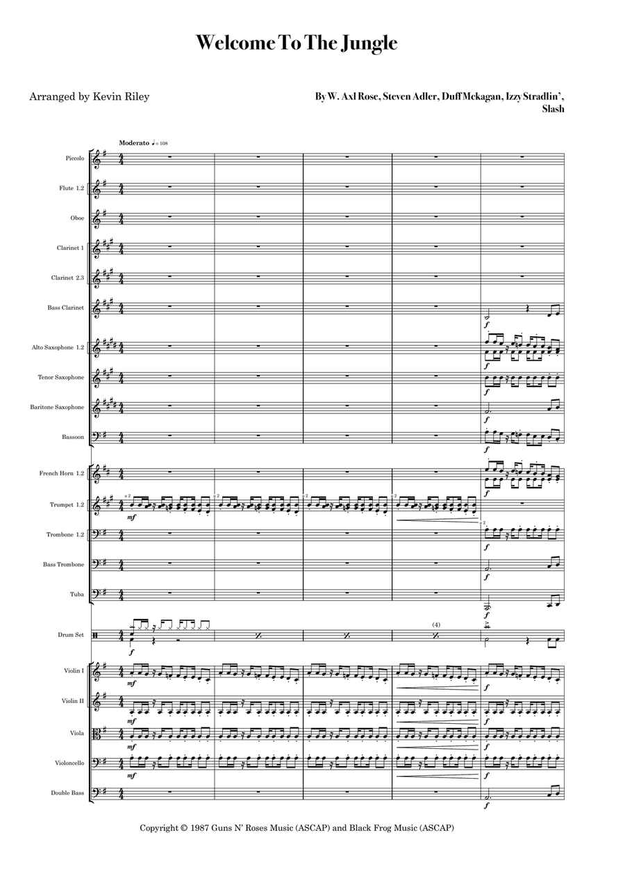 Welcome To The Jungle Full Orchestra scores gallery preview page 1