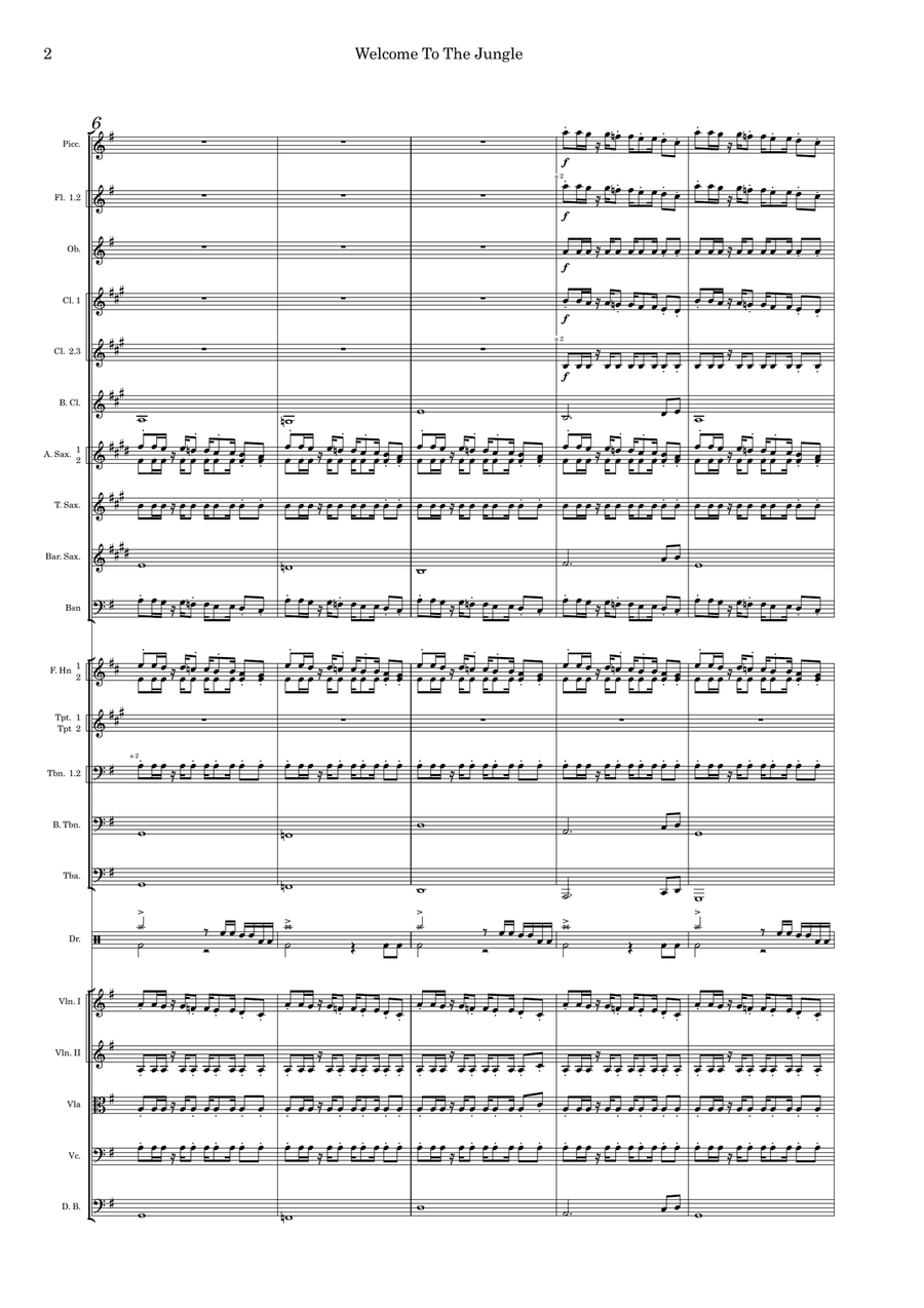 Welcome To The Jungle Full Orchestra scores gallery preview page 2