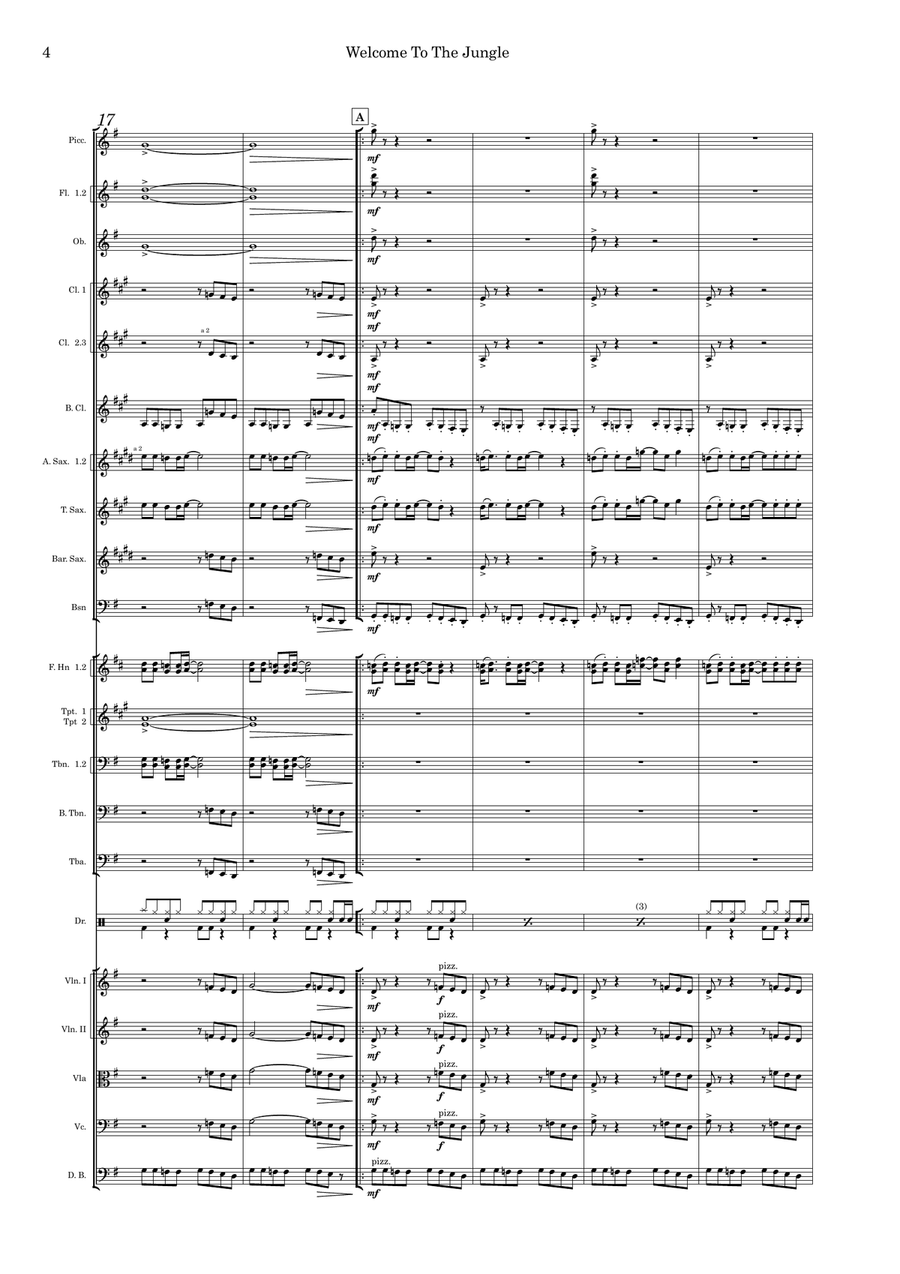 Welcome To The Jungle Full Orchestra scores gallery preview page 4