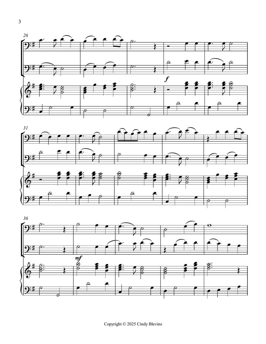 Nearer, My God, to Thee, for Two Trombones and Piano Trombone Duet scores gallery preview page 4