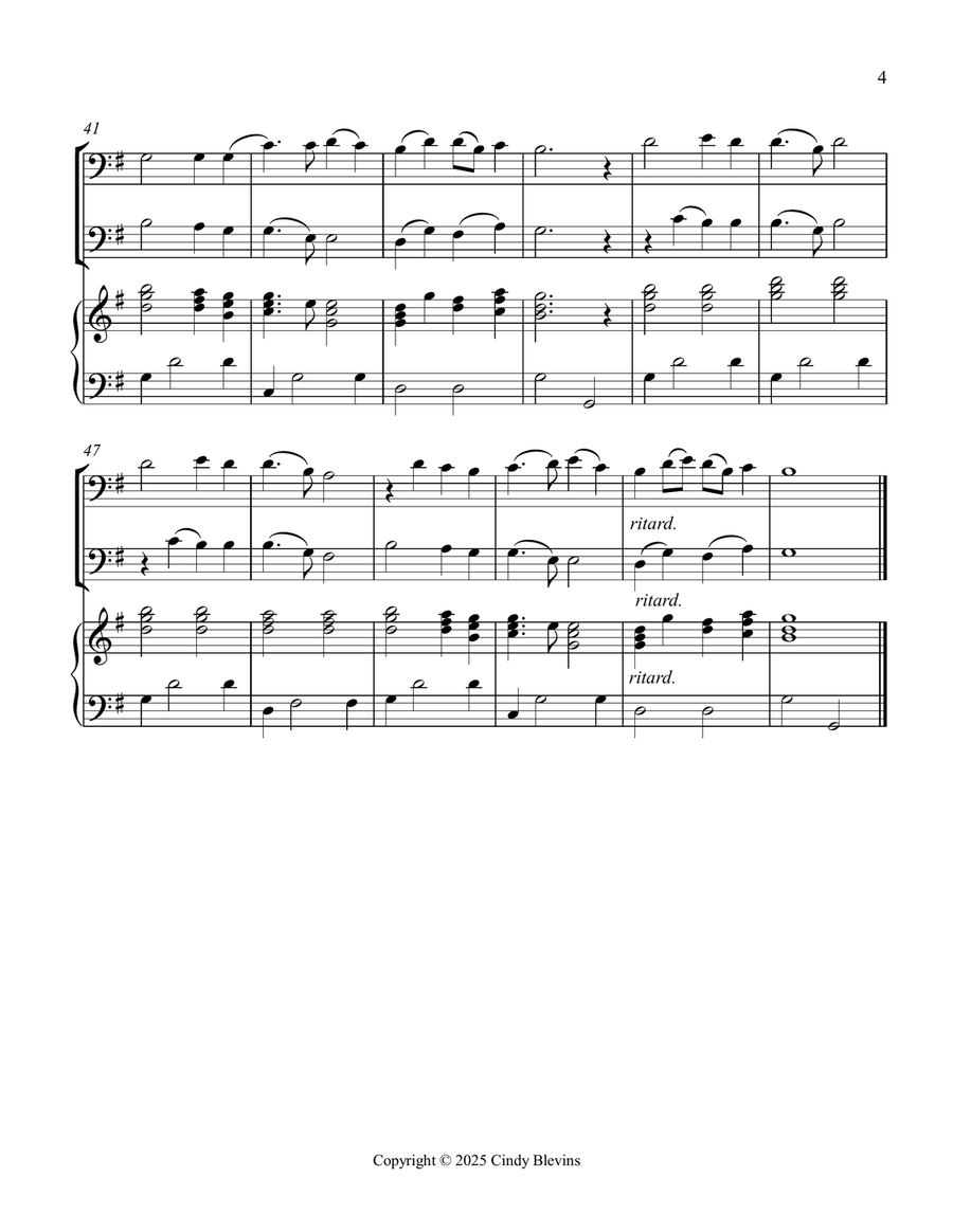 Nearer, My God, to Thee, for Two Trombones and Piano Trombone Duet scores gallery preview page 5