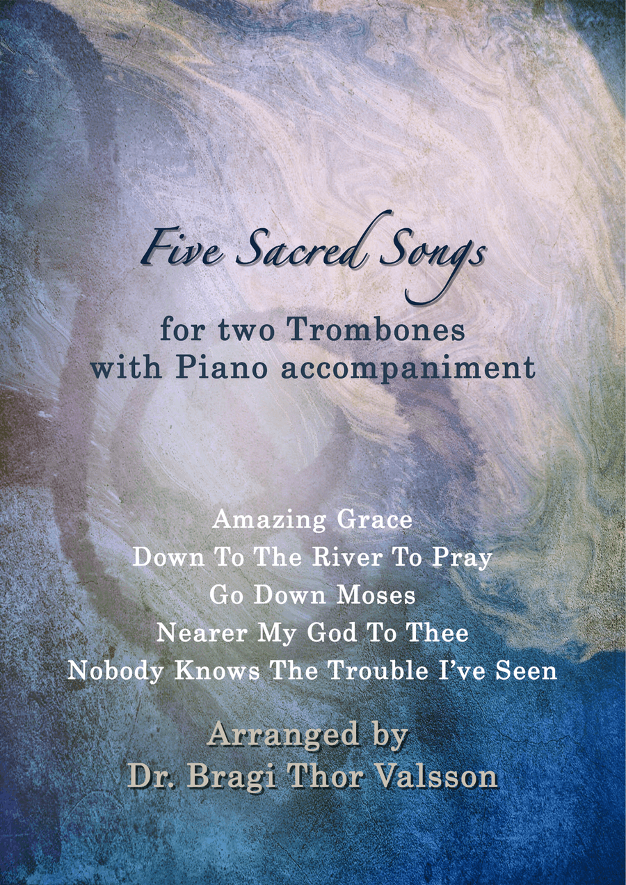 Five Sacred Songs for two Trombones with Piano accompaniment Trombone Duet scores gallery preview page 1