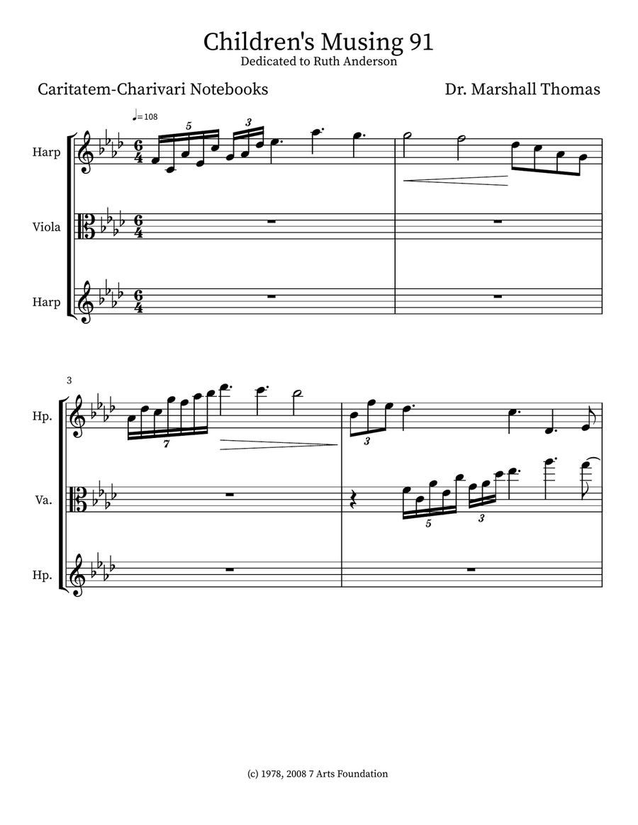 Children's Musing 91 Children's Musing 91 Small Ensemble scores gallery preview page 1