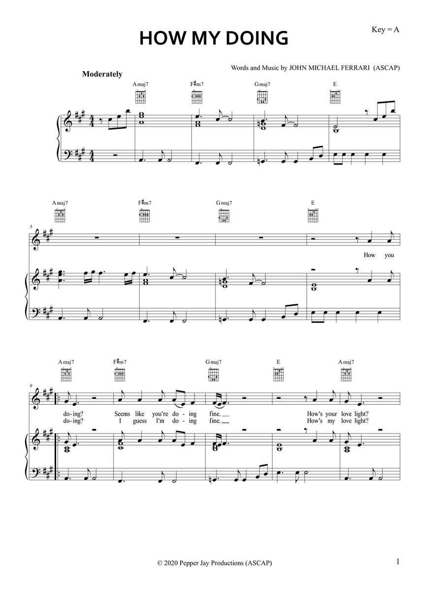 How My Doing How My Doing Piano, Vocal scores gallery preview page 1