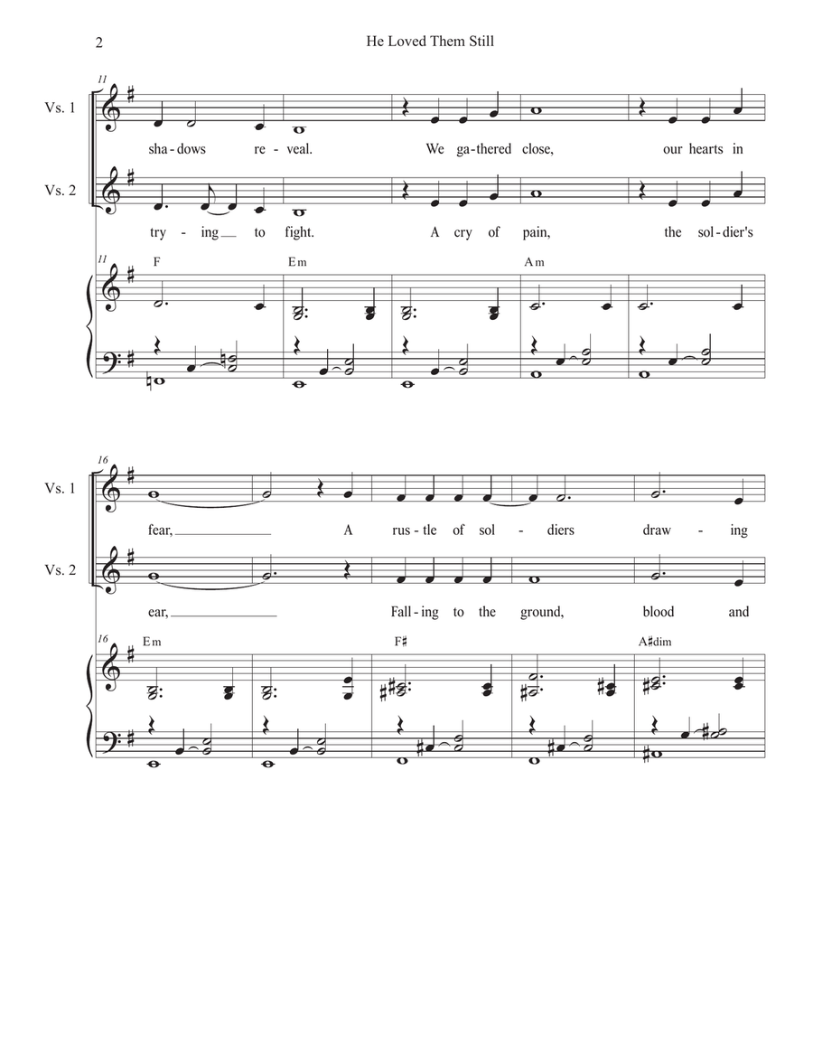 He Loved Them Still (2-part choir - (Soprano and Tenor) 2-Part scores gallery preview page 2