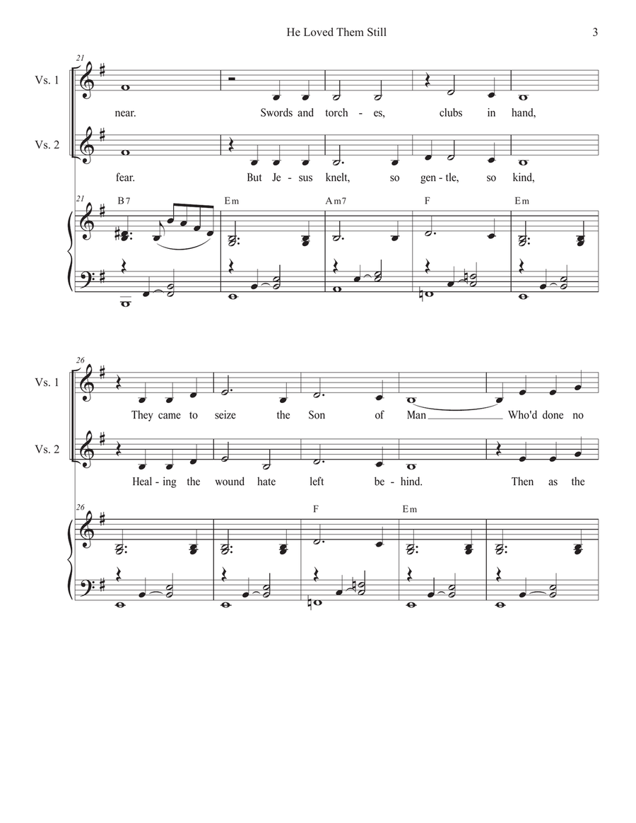 He Loved Them Still (2-part choir - (Soprano and Tenor) 2-Part scores gallery preview page 3