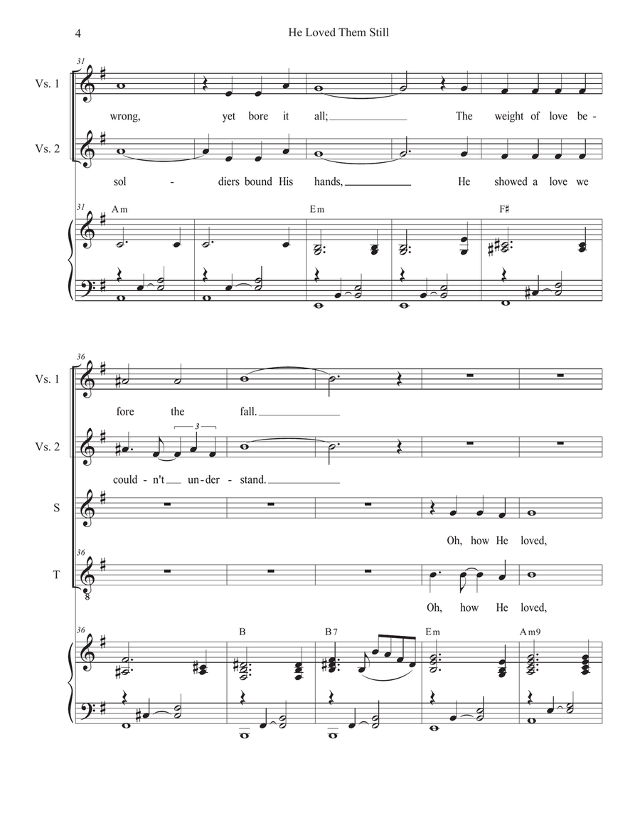 He Loved Them Still (2-part choir - (Soprano and Tenor) 2-Part scores gallery preview page 4