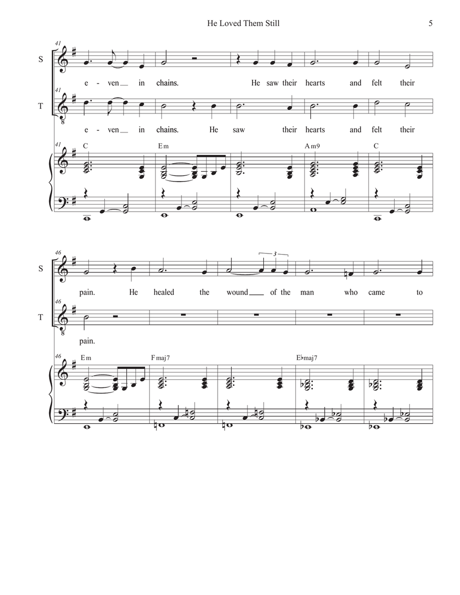 He Loved Them Still (2-part choir - (Soprano and Tenor) 2-Part scores gallery preview page 5