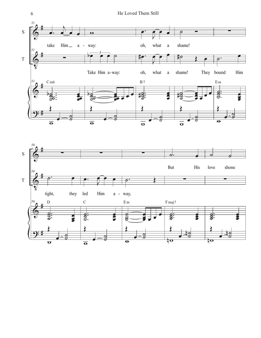 He Loved Them Still (2-part choir - (Soprano and Tenor) 2-Part scores gallery preview page 6