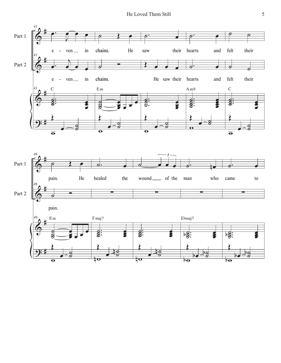 He Loved Them Still (2-part choir) 2-Part scores gallery preview page 5