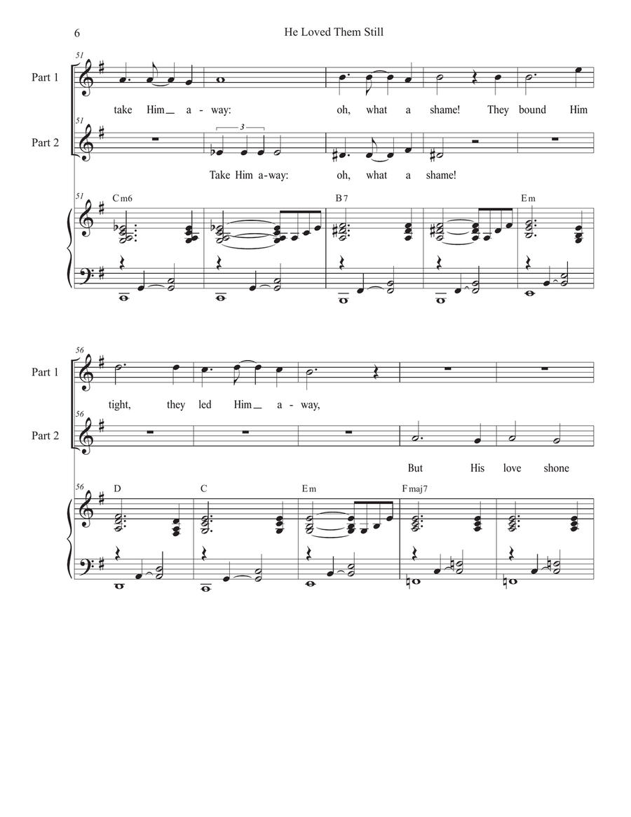 He Loved Them Still (2-part choir) 2-Part scores gallery preview page 6
