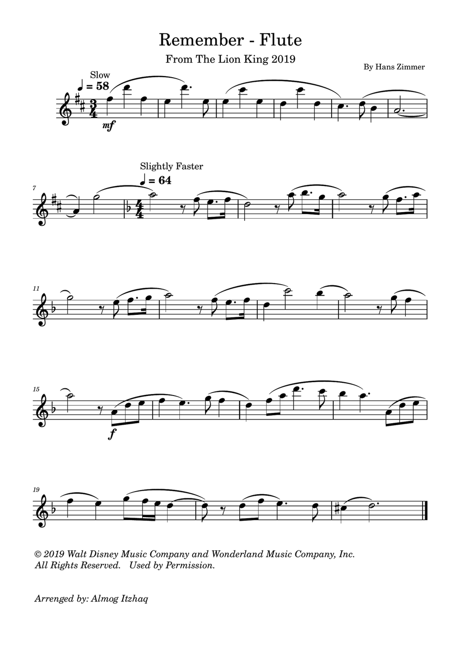 Remember Remember Flute Solo scores gallery preview page 1