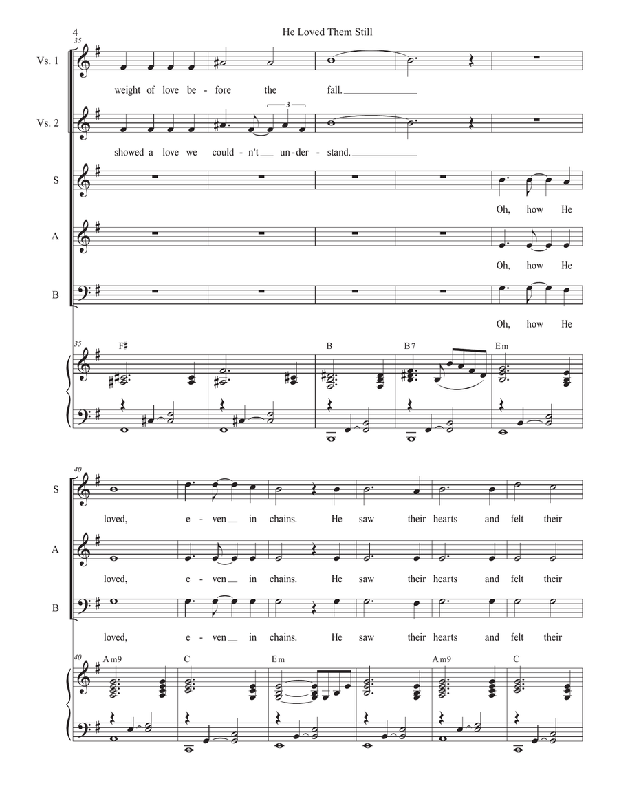 He Loved Them Still (SAB) 3-Part scores gallery preview page 4
