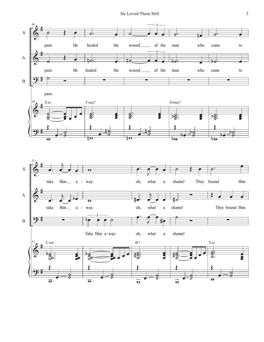 He Loved Them Still (SAB) 3-Part scores gallery preview page 5