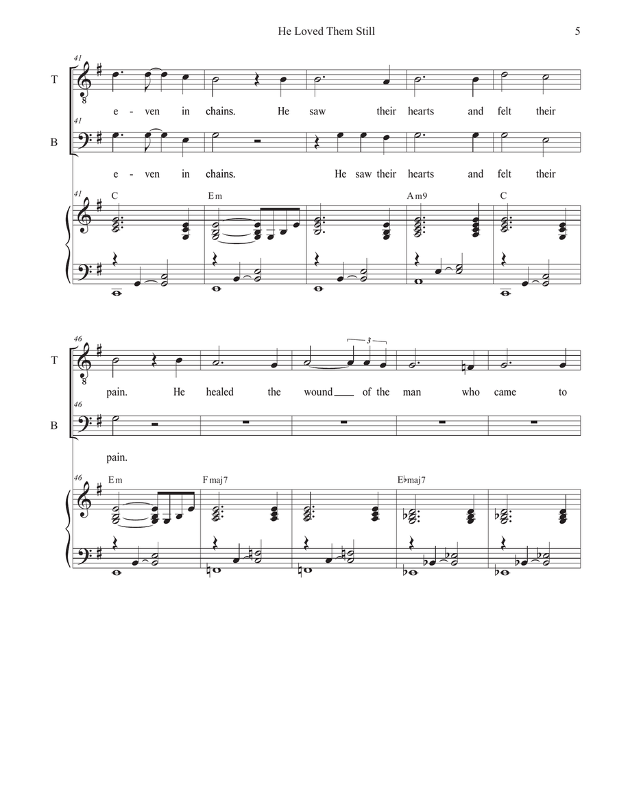 He Loved Them Still (2-part choir - (TB) TB scores gallery preview page 5