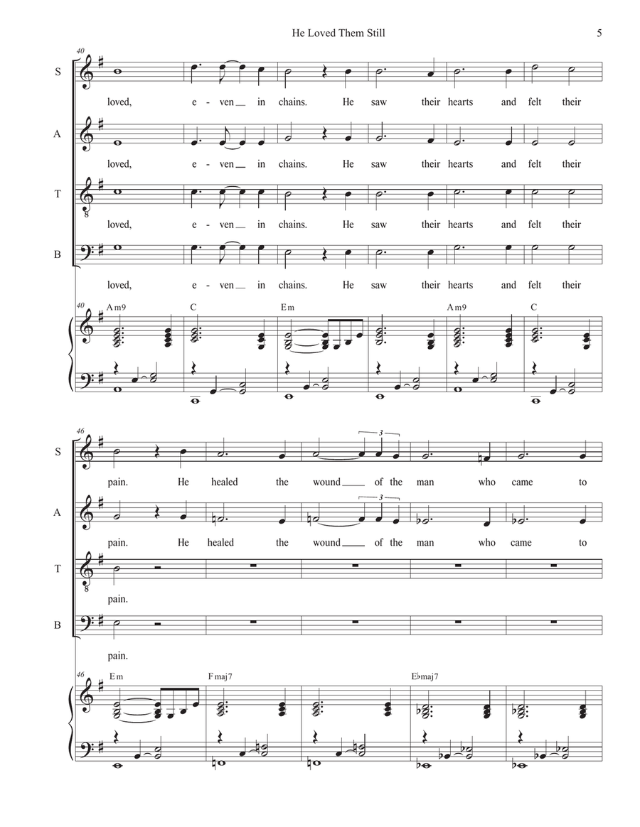 He Loved Them Still (SATB) 4-Part scores gallery preview page 5