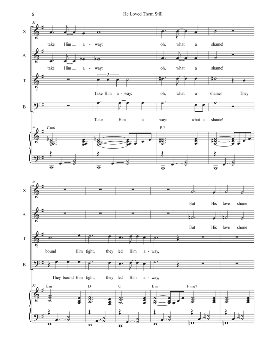 He Loved Them Still (SATB) 4-Part scores gallery preview page 6
