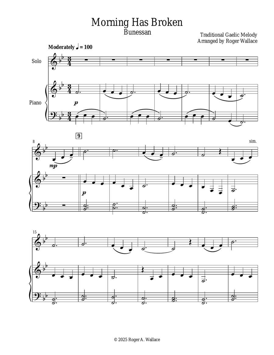 Morning Has Broken (Violin & Piano) Violin Solo scores gallery preview page 3